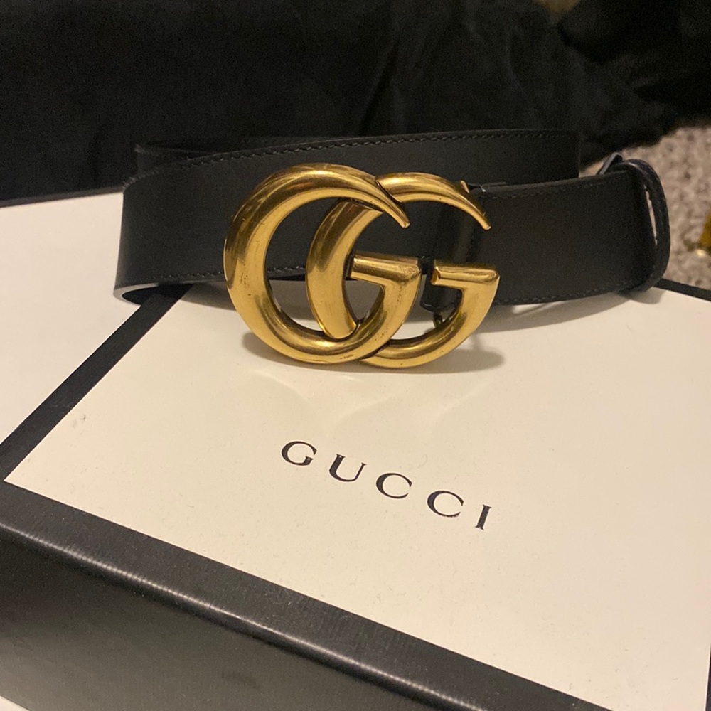 Gucci wide leather belt size 95